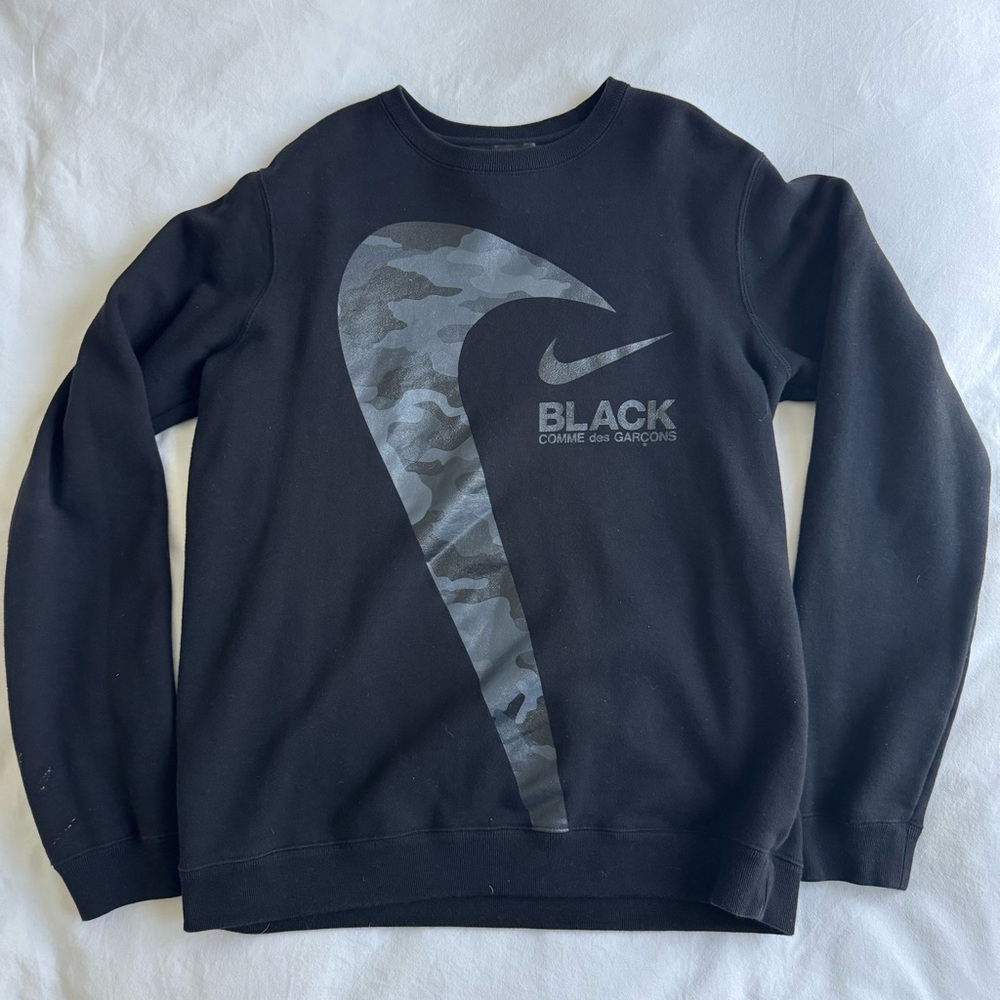 Comme Des Garcons Minimalist Nike Collaboration Black Crewneck